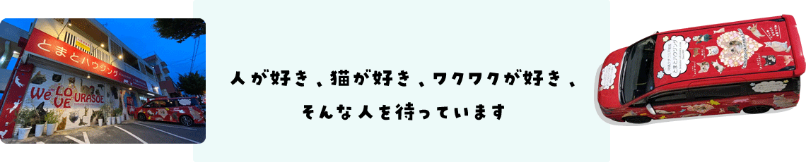 人が好き、猫が好き、ワクワクが好き、そんな人を待っています