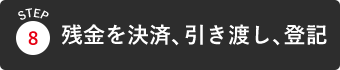 残金を決済、引き渡し、登記